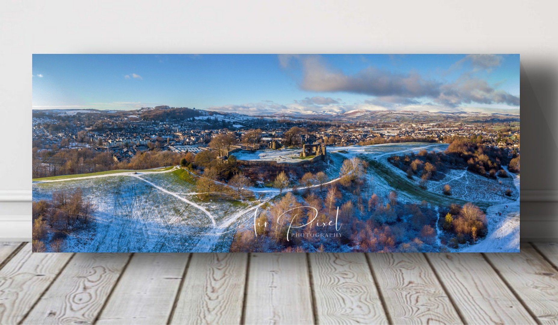 Kendal Castle Snow Panoramic AirPixel